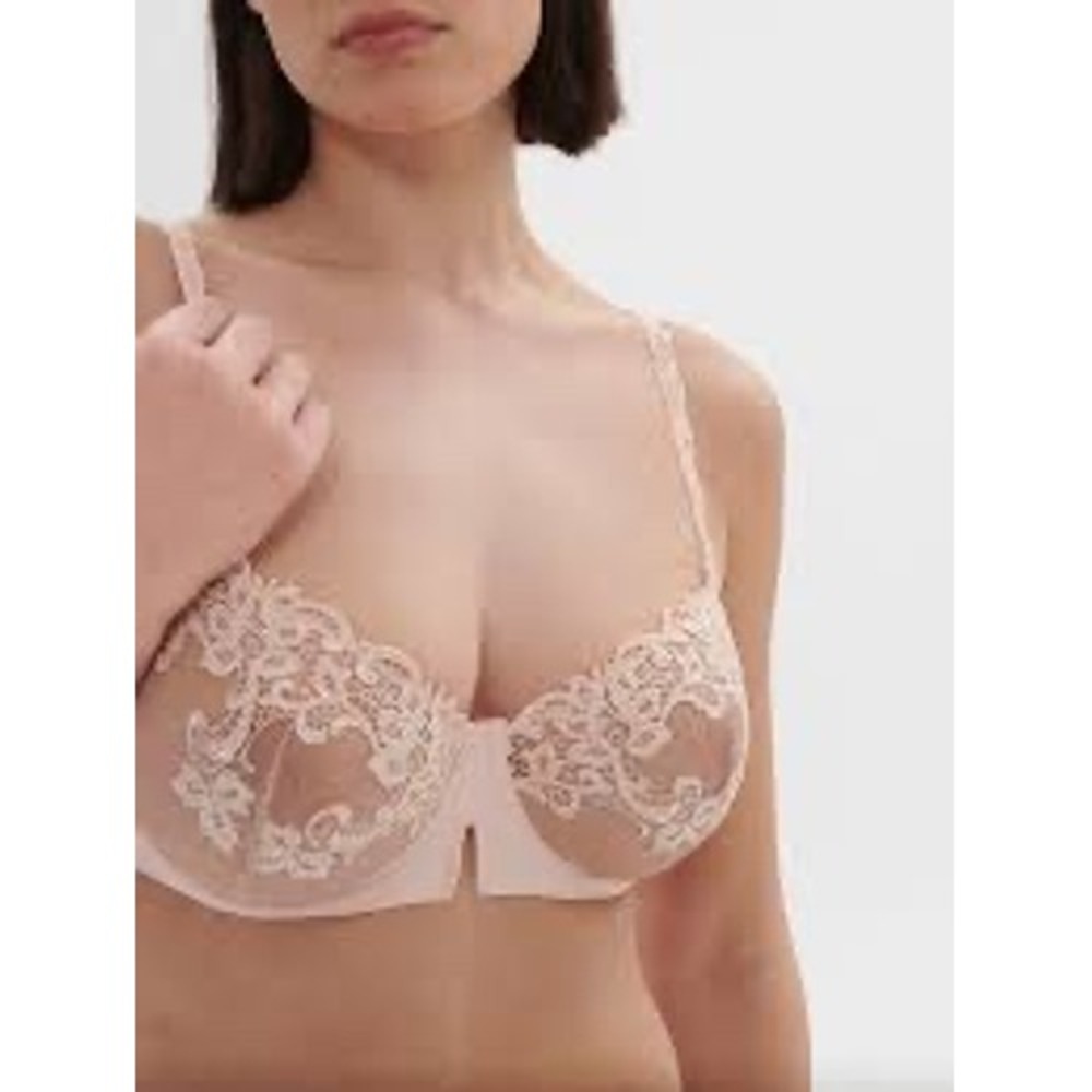 Simone Perele Stockholm Demi Cup Bra 15C330 Pink Lace Sheer Underwire 36D - Picture 2 of 7